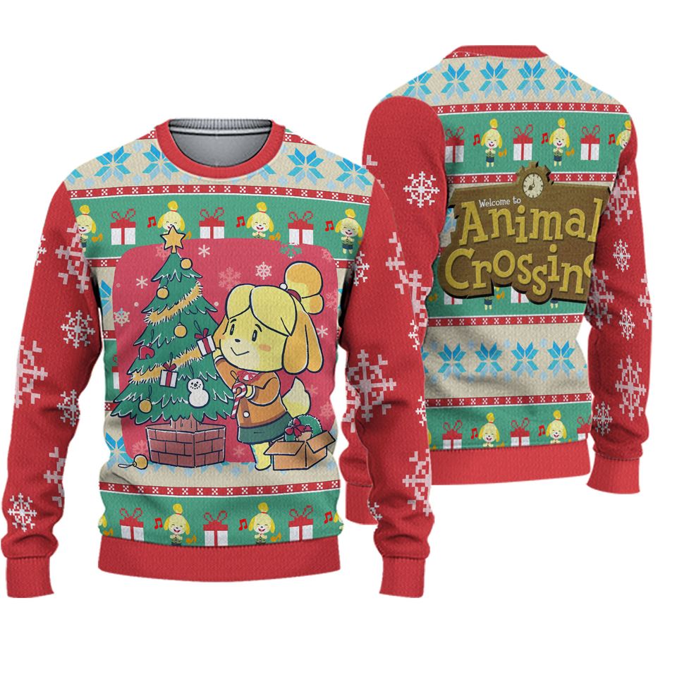 Isabelle Animal Crossing Ugly Christmas Sweater