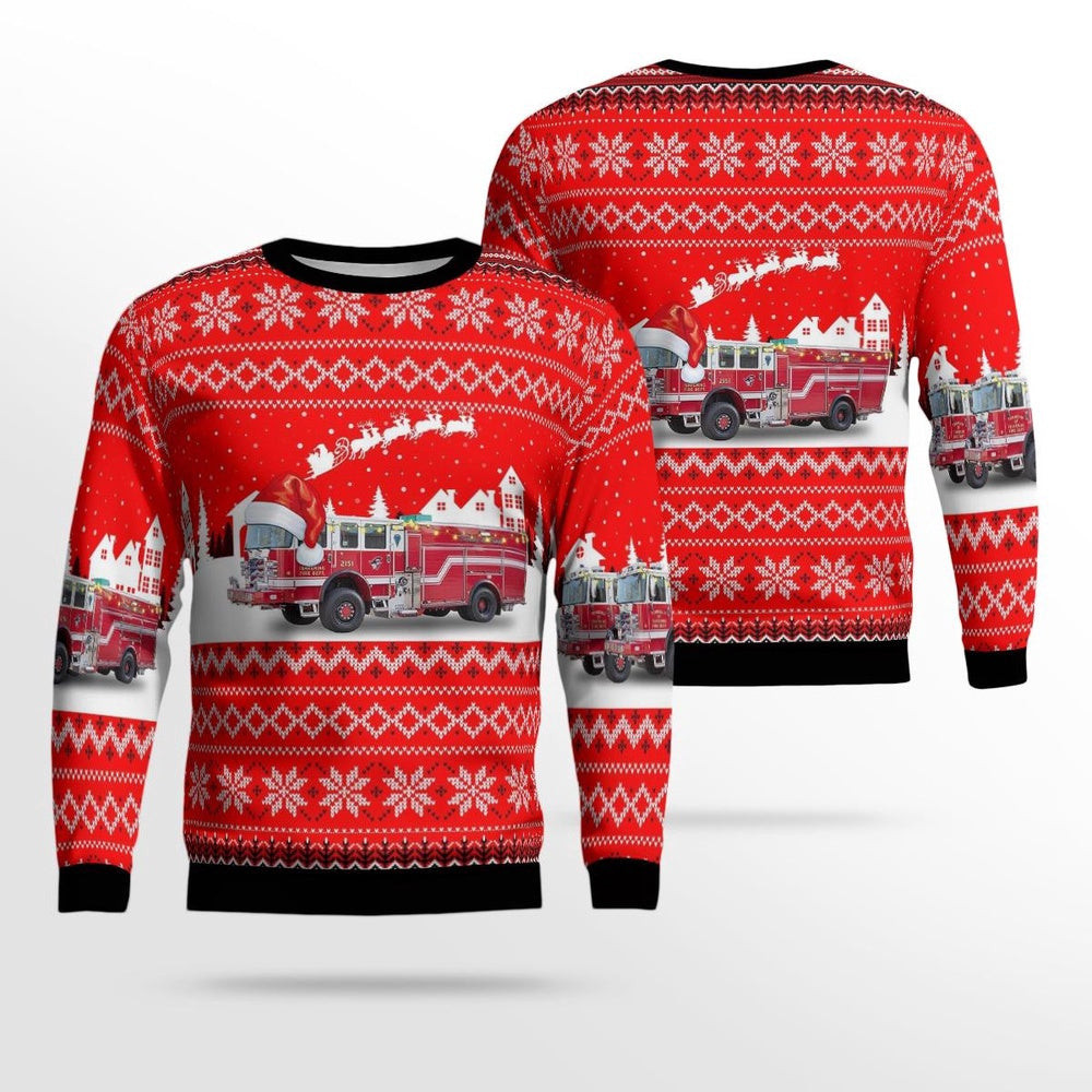 Ishpeming Michigan Ishpeming Township Fire Department AOP Ugly Sweater Xmas Unisex Sweater Christmas Gifts For Men Women