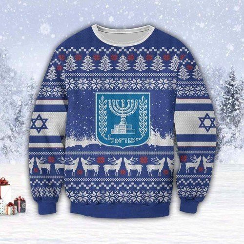 Israel For Unisex Ugly Christmas Sweater Adult 3D Funny Matching for family
