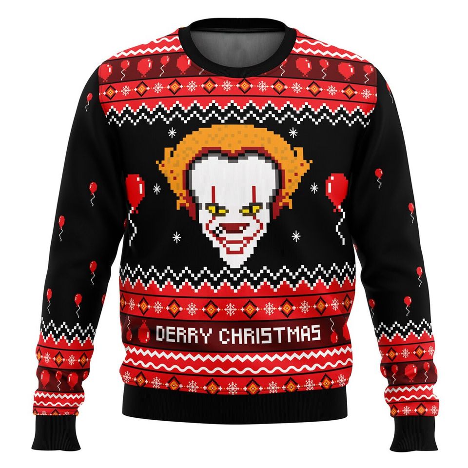 IT Derry Christmas Ugly Christmas Sweater, Horror Movie Characters 3D Sweater