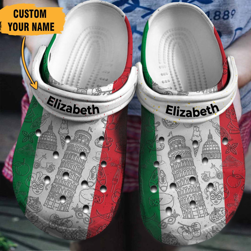 Italia Flag Gift For Fan Classic Water Rubber clog Shoes Comfy Footwear