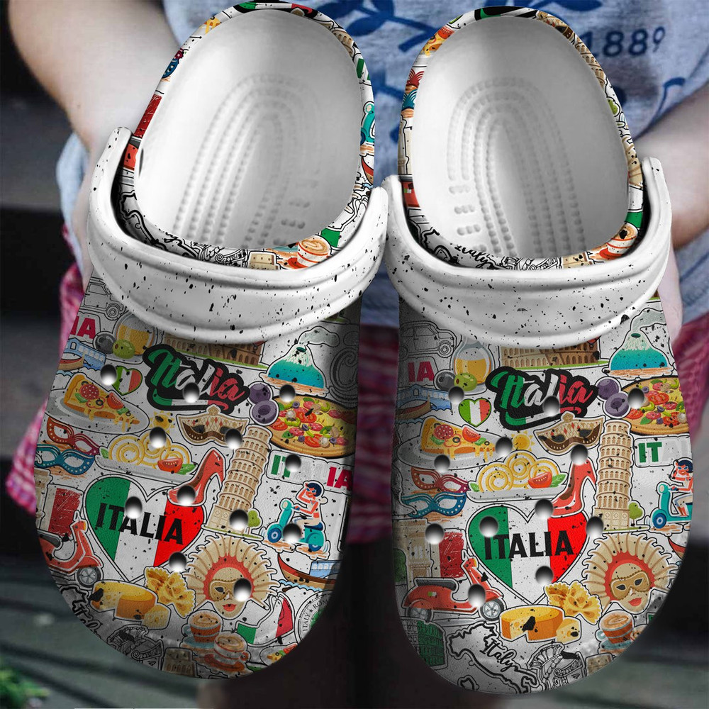 Italian Symbols For Men And Women Gift For Fan Classic Water Rubber clog Shoes Comfy Footwear