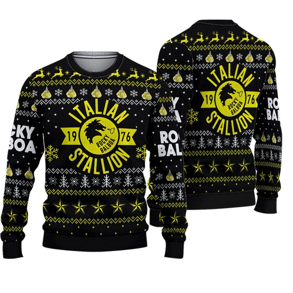 ITASTA Balboa Rocky Ugly Christmas Sweater, Rocky Balboa Xmas Sweatshirt