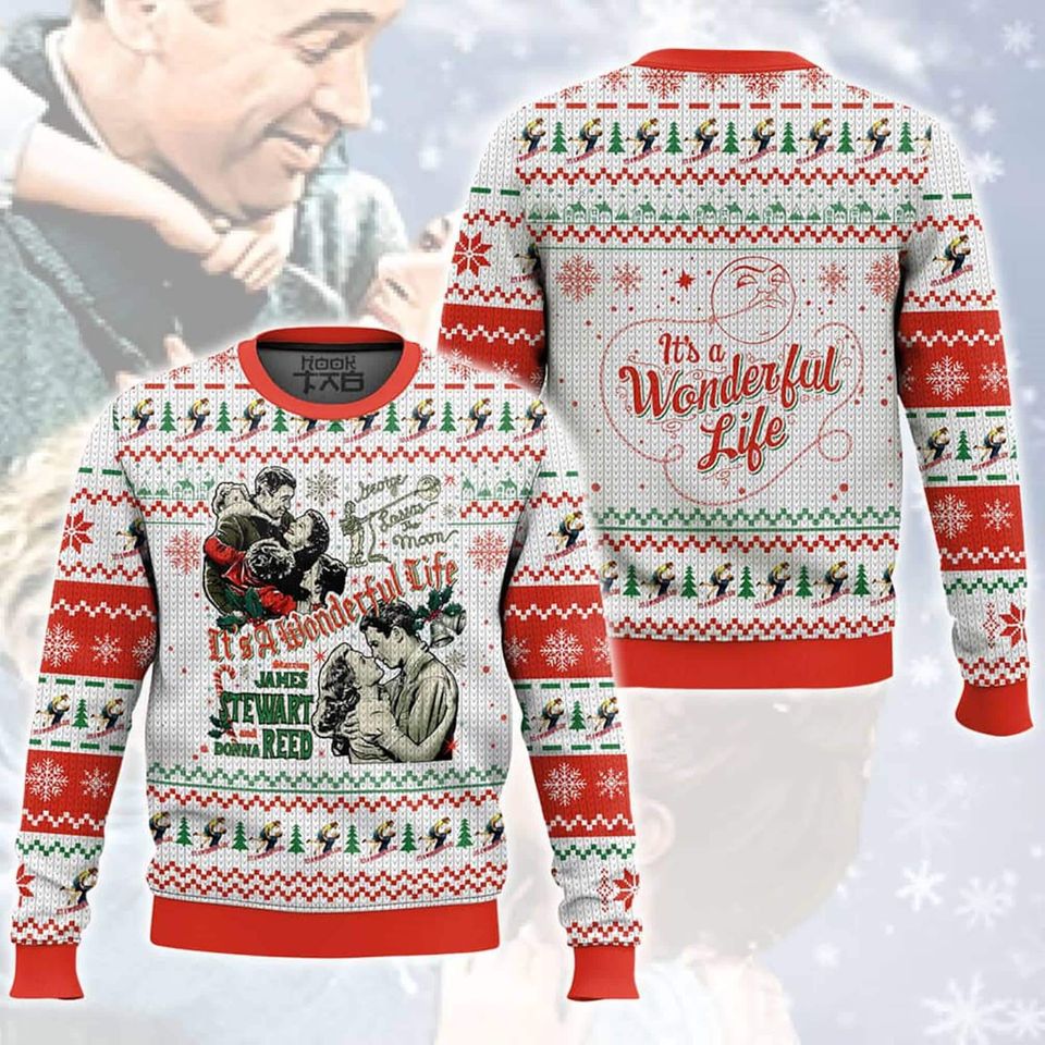 Its a Wonderful Life Christmas Ugly Sweater, George Bailey Sweatshirt, James Stewart