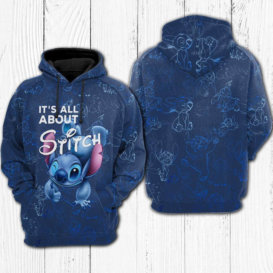 Its All About Stitch 3D All Over Print Hoodie, Zip Hoodie