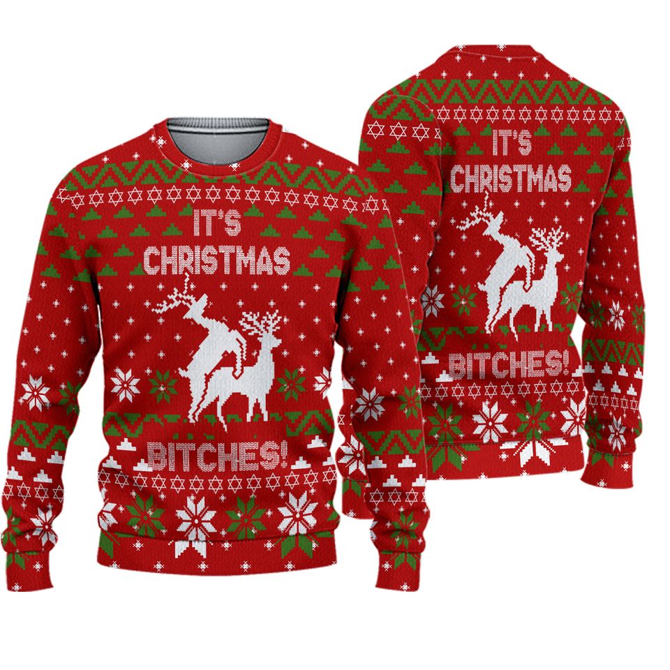 Its Christmas Bitches Symbol 3D Christmas Ugly Sweater