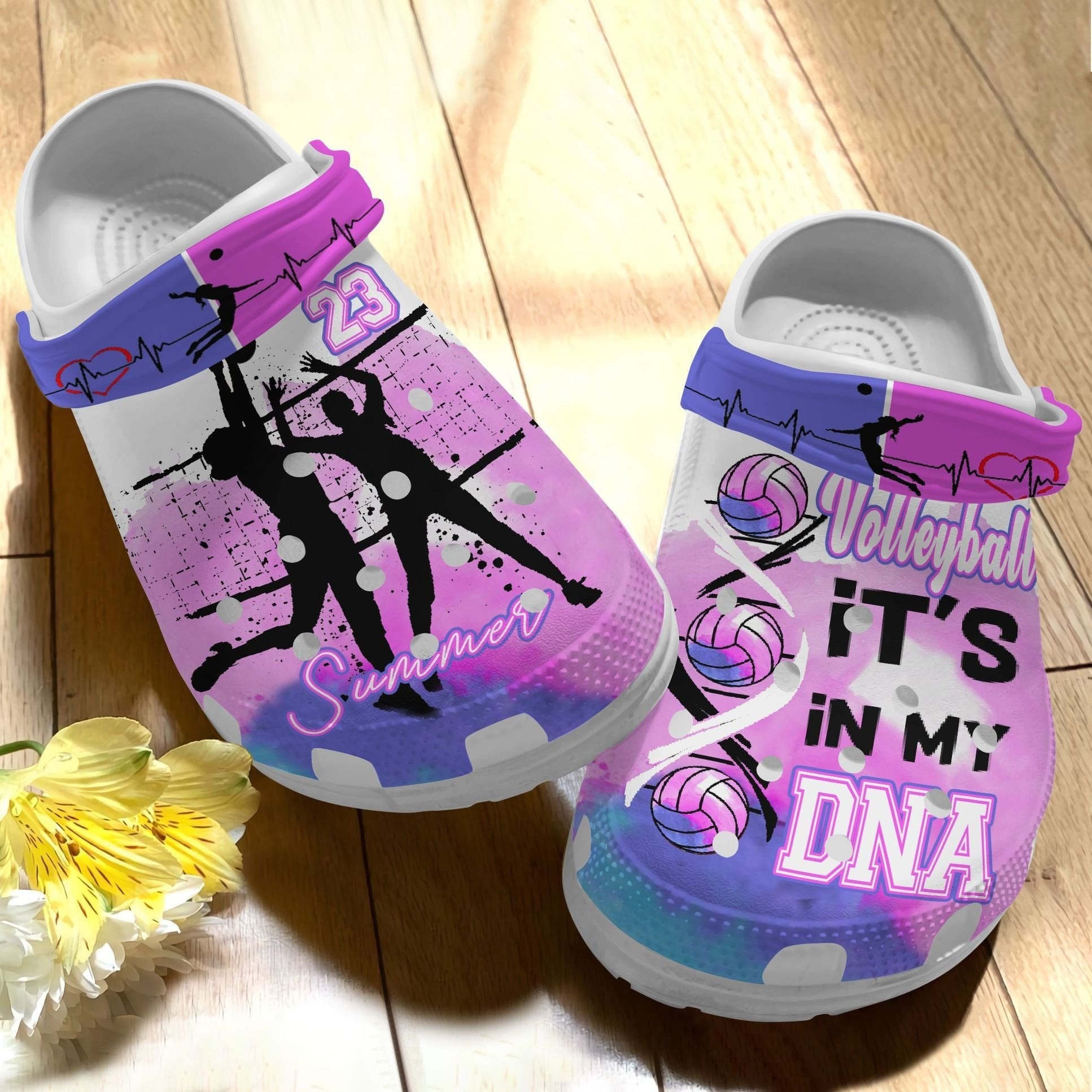 Its In My Dna Shoes - Summer Time For Volleyball Sport Clogs Gift For Birthday Christmas