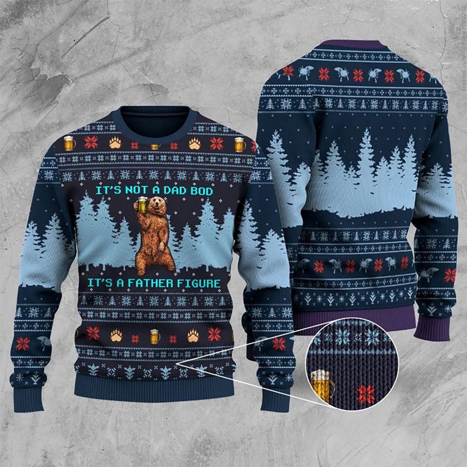 It's Not A Dad Bod It's A Father Figure Ugly Christmas Sweater, Father's Day Christmas