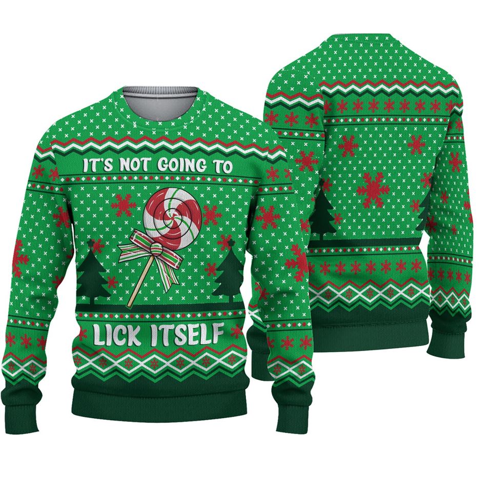It's Not Going To Lick Itself Unisex Ugly Christmas 3D Sweater