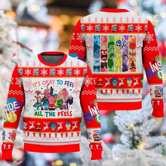 It's Okay To Feel All The Feel Ugly Christmas Ugly Sweatshirt, Christmas Gift For Men Women Kid - Image 7