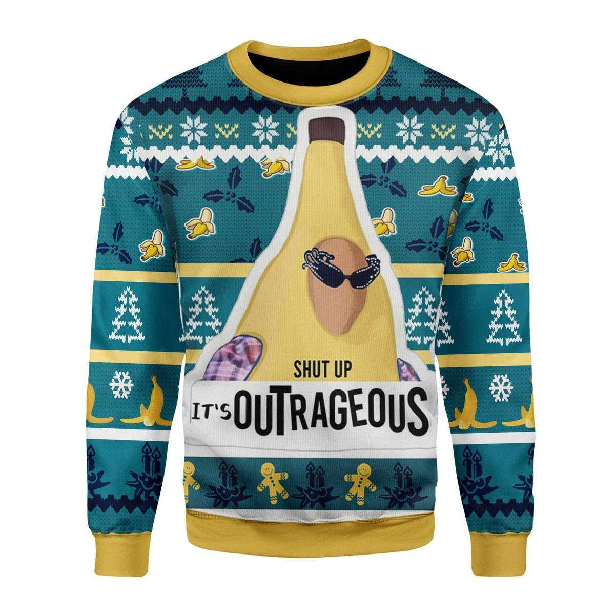 Its Outrageous Ugly Christmas Sweater Adult 3D Funny Matching for family