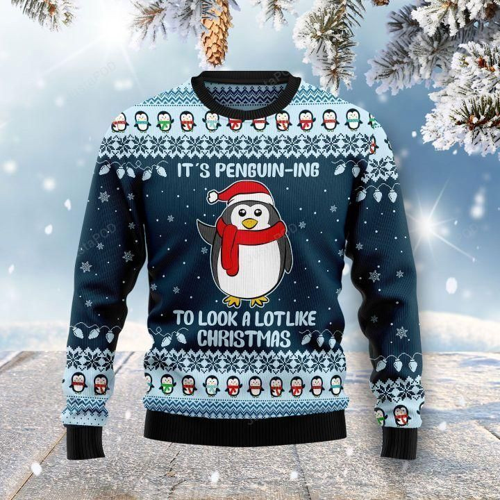 It'S Penguin-Ing Ugly Christmas Sweater Adult 3D Funny Matching for family