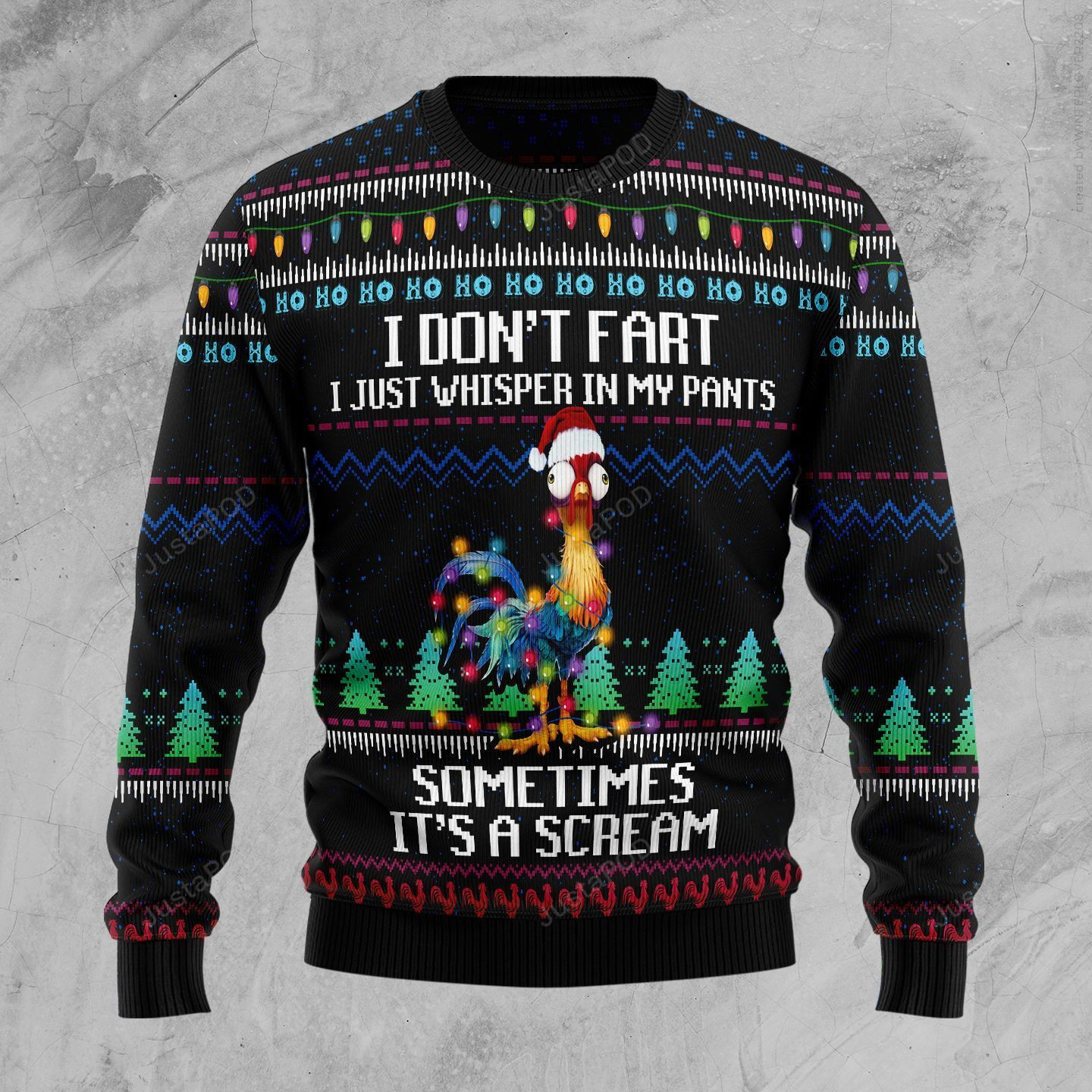 It?S Scream Chicken Christmas Ugly Christmas Sweater Adult 3D Funny Matching for family