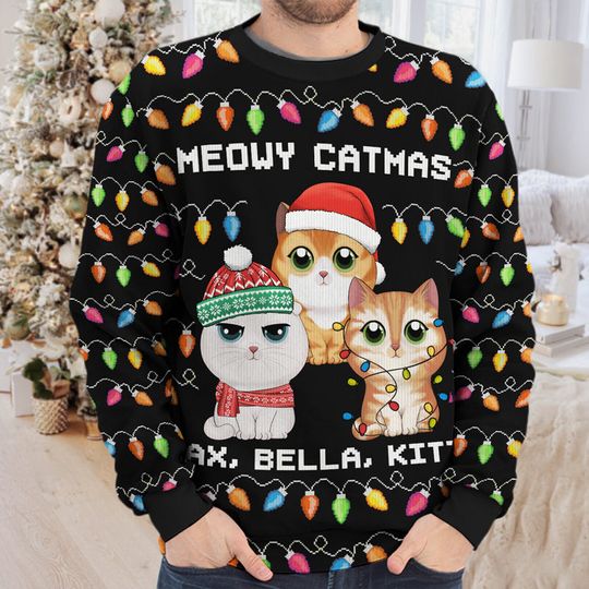 It's The Most Beautiful Time Of Year - Cat Personalized Sweatshirt - Gift For Pet Owners, Pet Lovers - Image 5