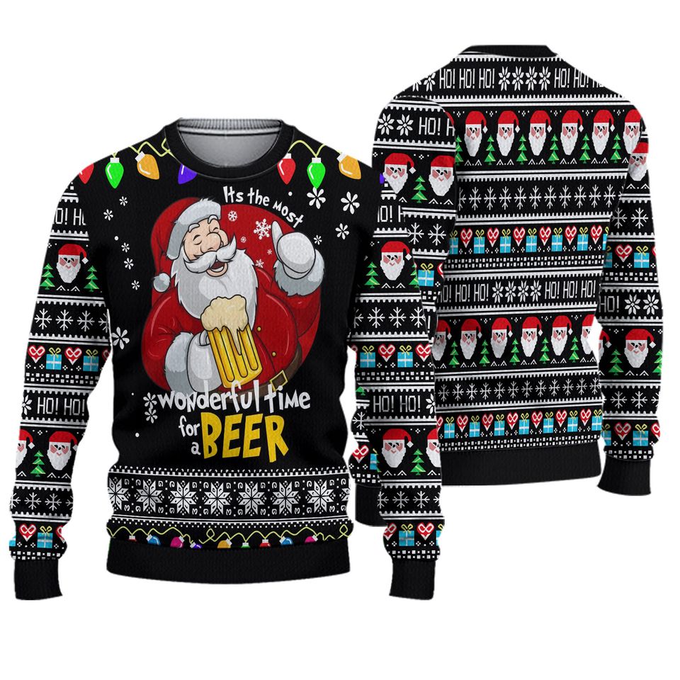 It's The Most Wonderful Time For A Beer Ugly Christmas Sweater
