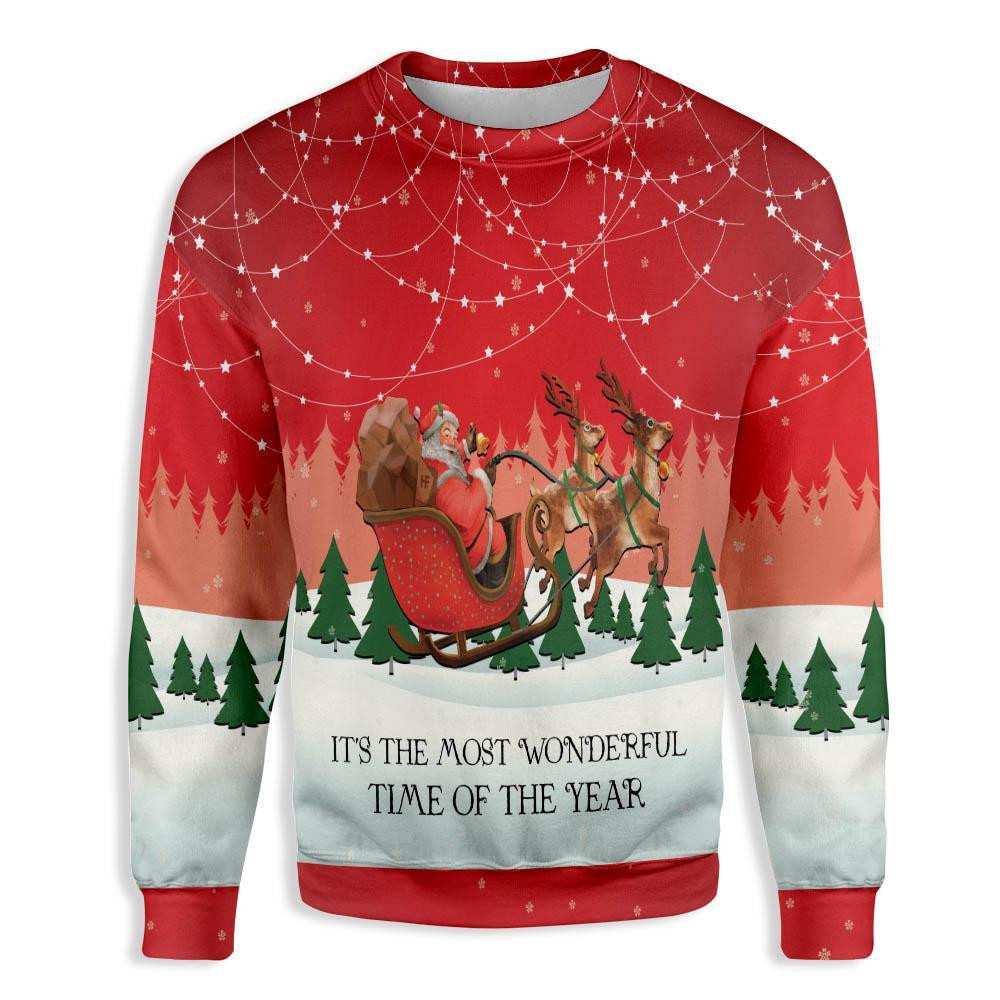 Its The Most Wonderful Time Of The Year Ugly Christmas Sweater Adult 3D Funny Matching for family