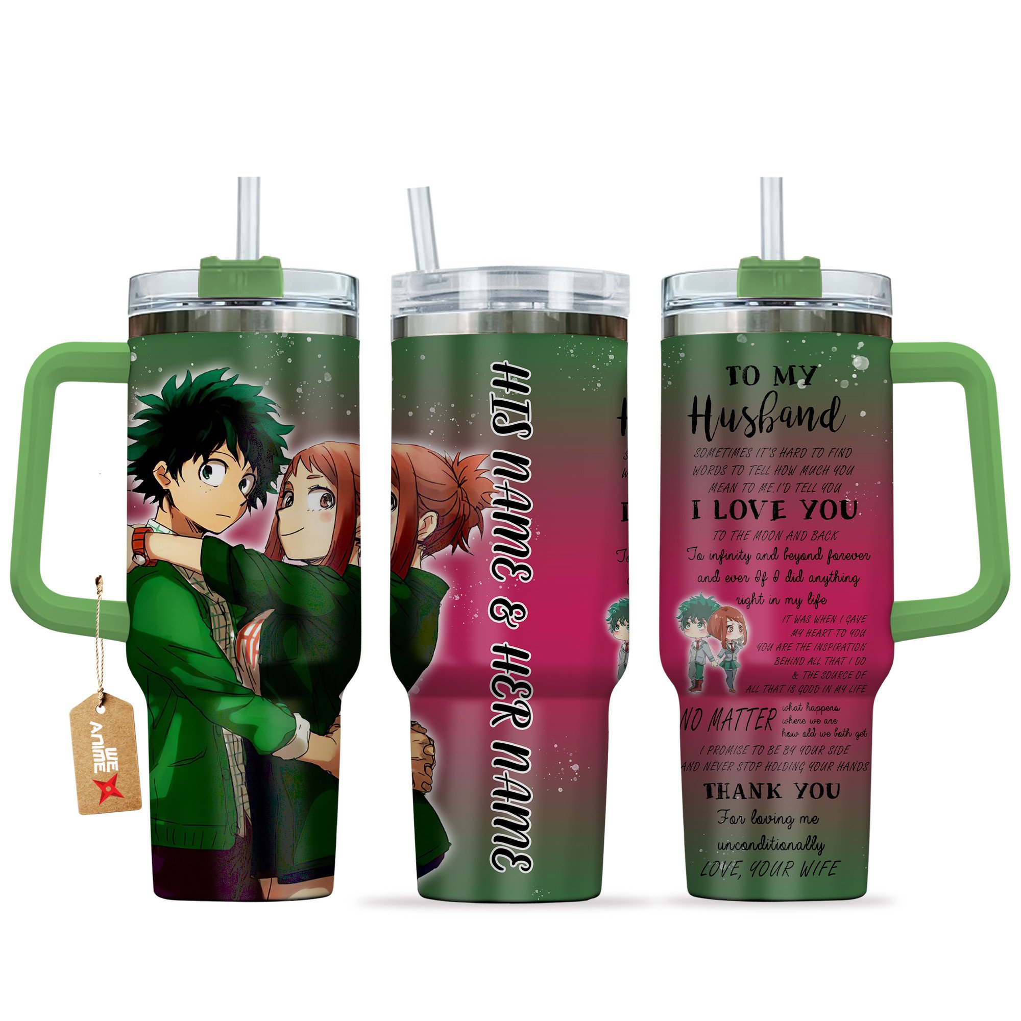Izuku & Ochako My Hero Academia Anime Valentine Custom Stanley Cup 40 oz 30 oz Tumbler With HandleTVC2301169
