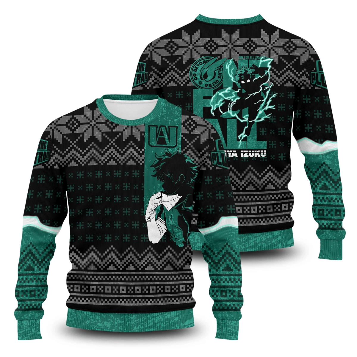 Izuku Midoriya Ugly Christmas Sweater Adult 3D Funny Matching for family