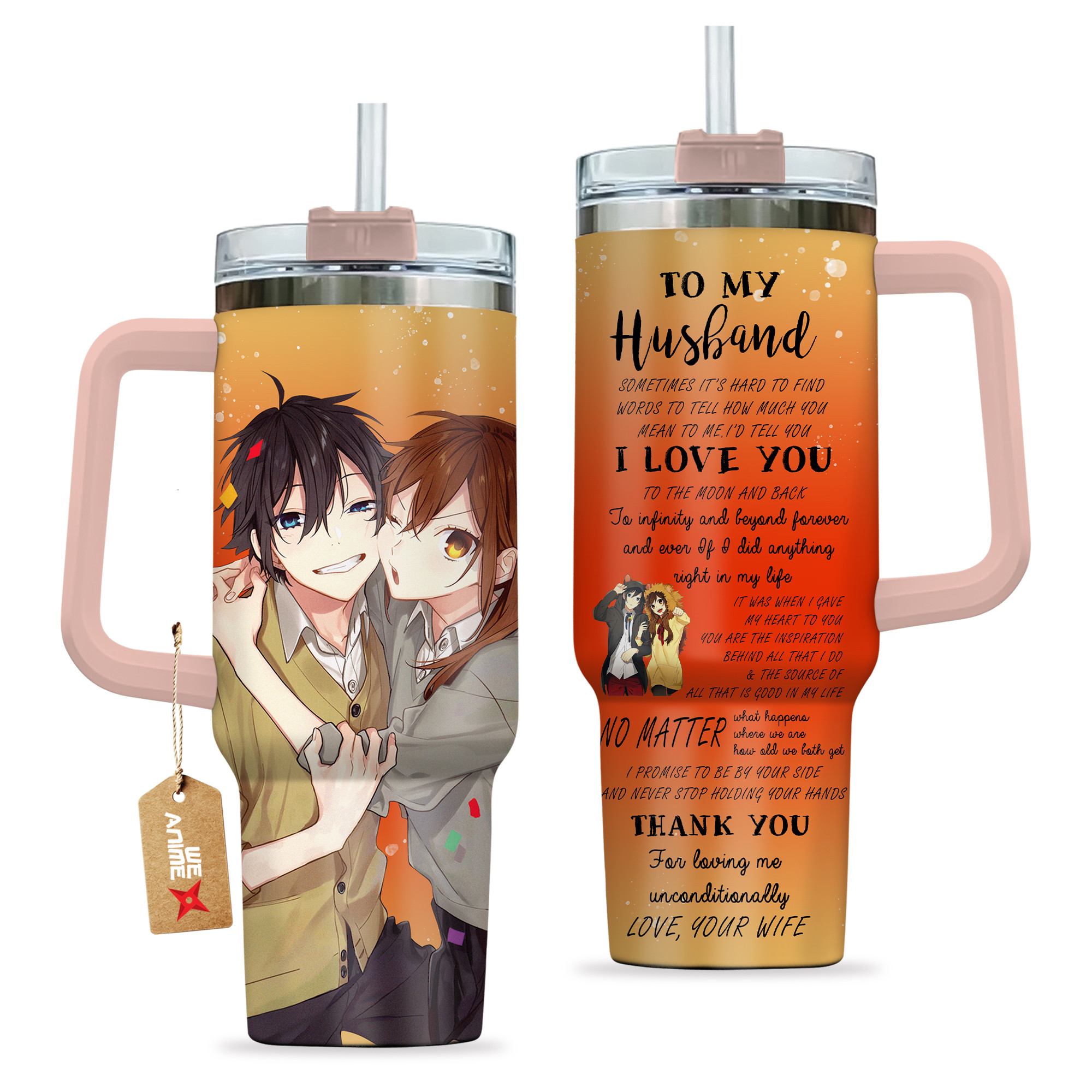Izumi Miyamura & Kyouko Hori Horimiya Anime Valentine Custom Stanley Cup 40 oz 30 oz Tumbler With HandleTVC2301168 - Image 2