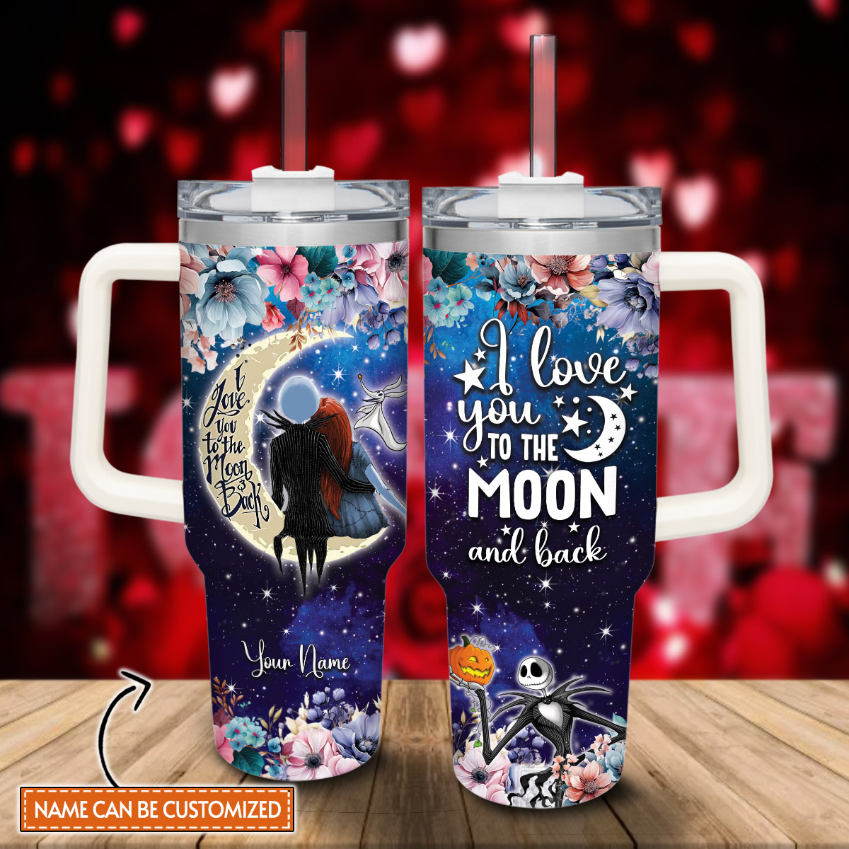 Jack and Sally The Nightmare Before Christmas Cartoon Custom Stanley Cup 40 oz 30 oz Tumbler With HandleTVC2301812