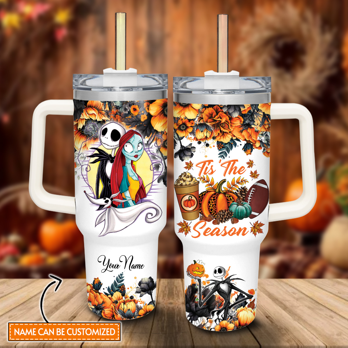 Jack and Sally The Nightmare Before Christmas Cartoon Custom Stanley Cup 40 oz 30 oz Tumbler With HandleTVC2301815
