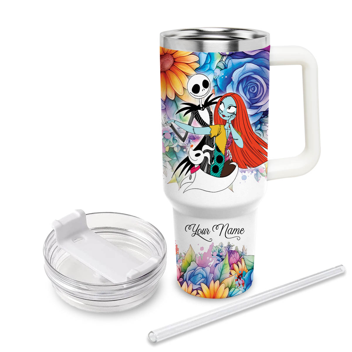 Jack and Sally The Nightmare Before Christmas Cartoon Custom Stanley Cup 40 oz 30 oz Tumbler With HandleTVC2301822 - Image 3