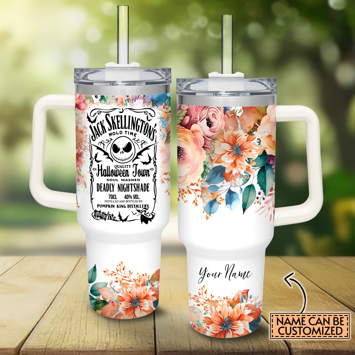 Jack and Sally The Nightmare Before Christmas Cartoon Custom Stanley Cup 40 oz 30 oz Tumbler With HandleTVC2301822