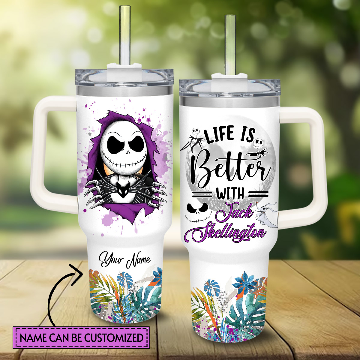 Jack and Sally The Nightmare Before Christmas Cartoon Custom Stanley Cup 40 oz 30 oz Tumbler With HandleTVC2301829