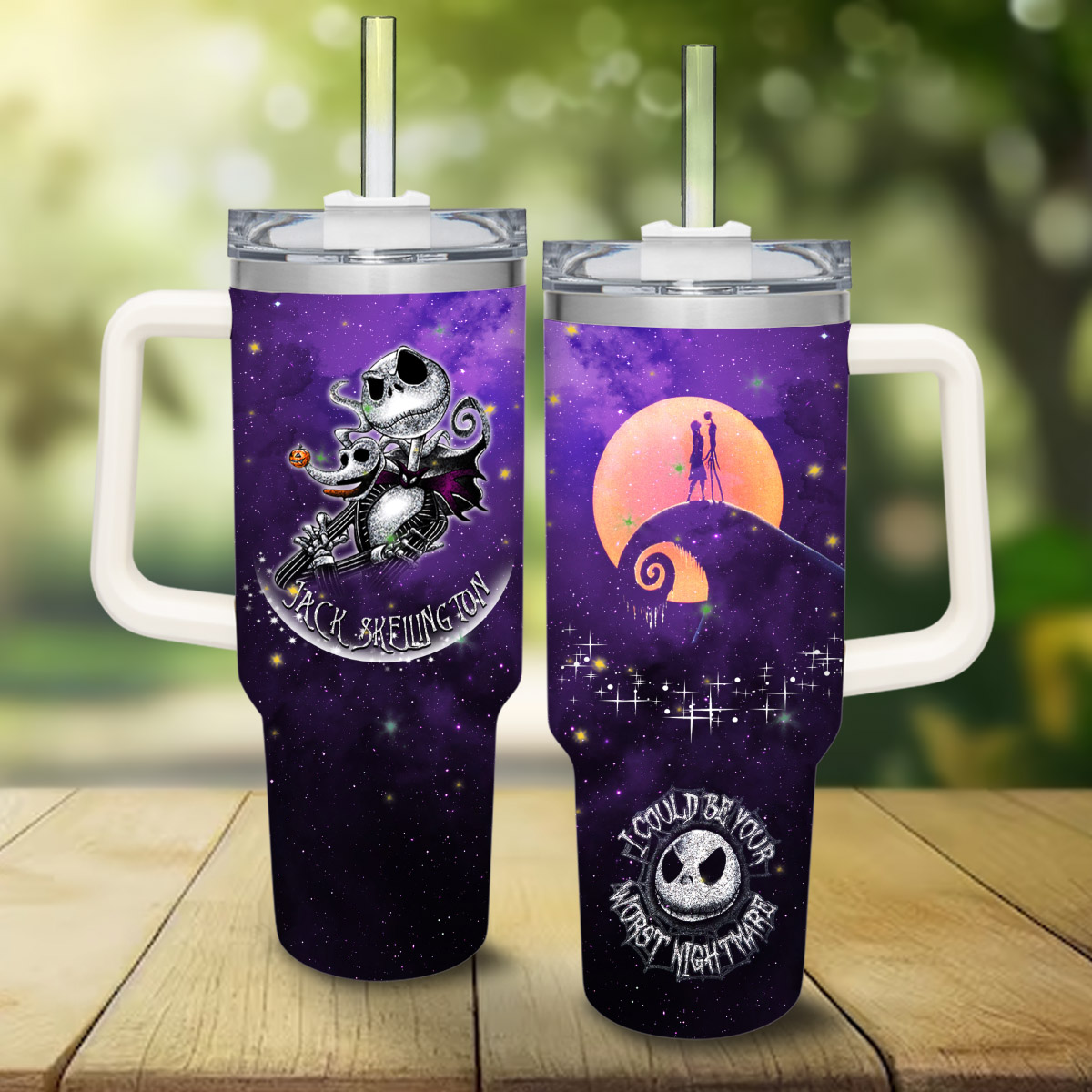 Jack and Sally The Nightmare Before Christmas Cartoon Custom Stanley Cup 40 oz 30 oz Tumbler With HandleTVC2301830