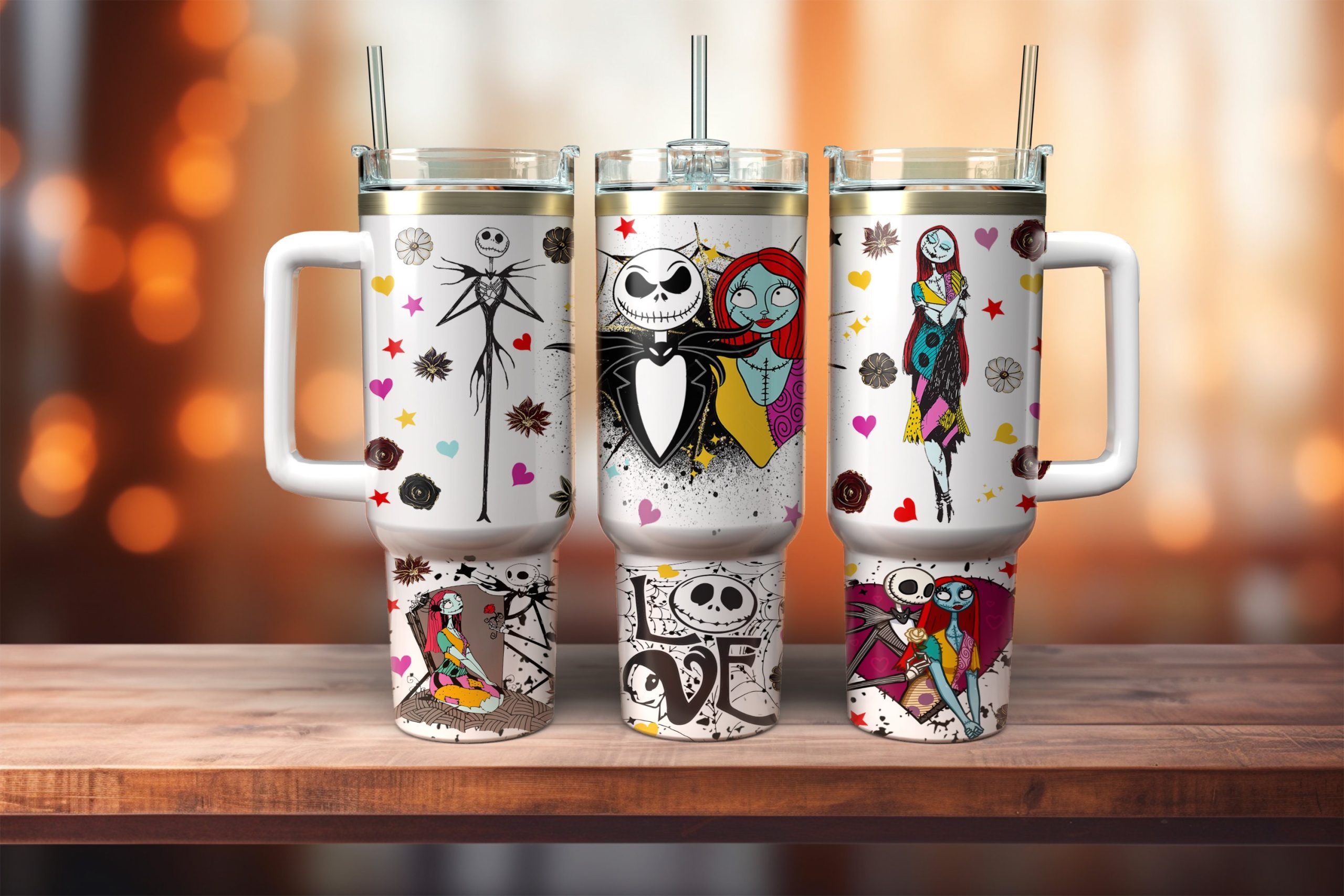 Jack And Sally The Nightmare Before Christmas Cartoon Custom Stanley Cup 40 oz 30 oz Tumbler With HandleTVC2301884