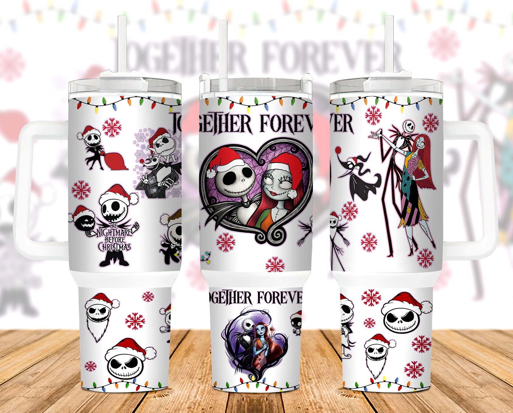 Jack And Sally The Nightmare Before Christmas Cartoon Custom Stanley Cup 40 oz 30 oz Tumbler With HandleTVC2301888