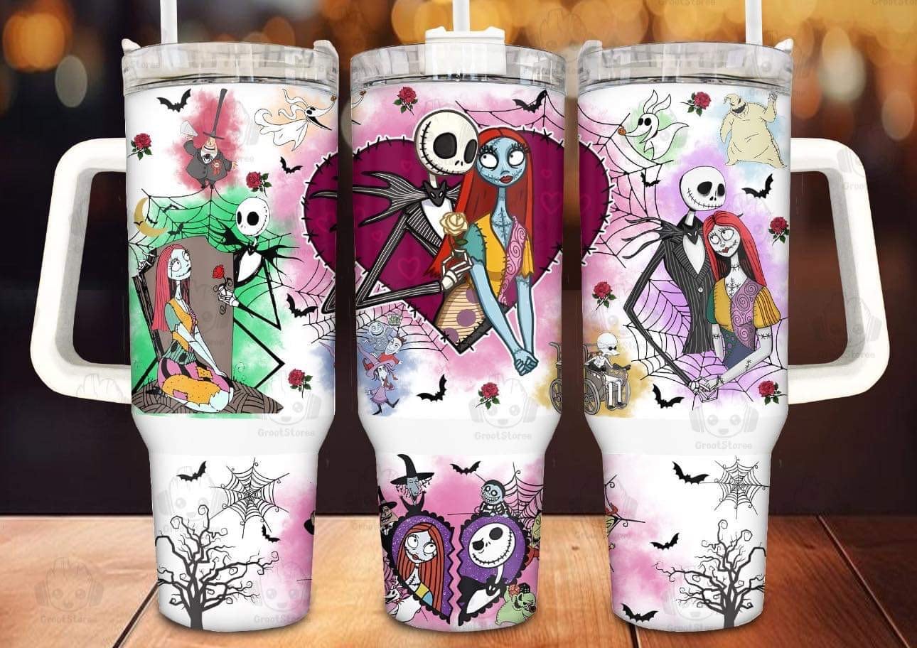 Jack And Sally The Nightmare Before Christmas Cartoon Custom Stanley Cup 40 oz 30 oz Tumbler With HandleTVC2301970