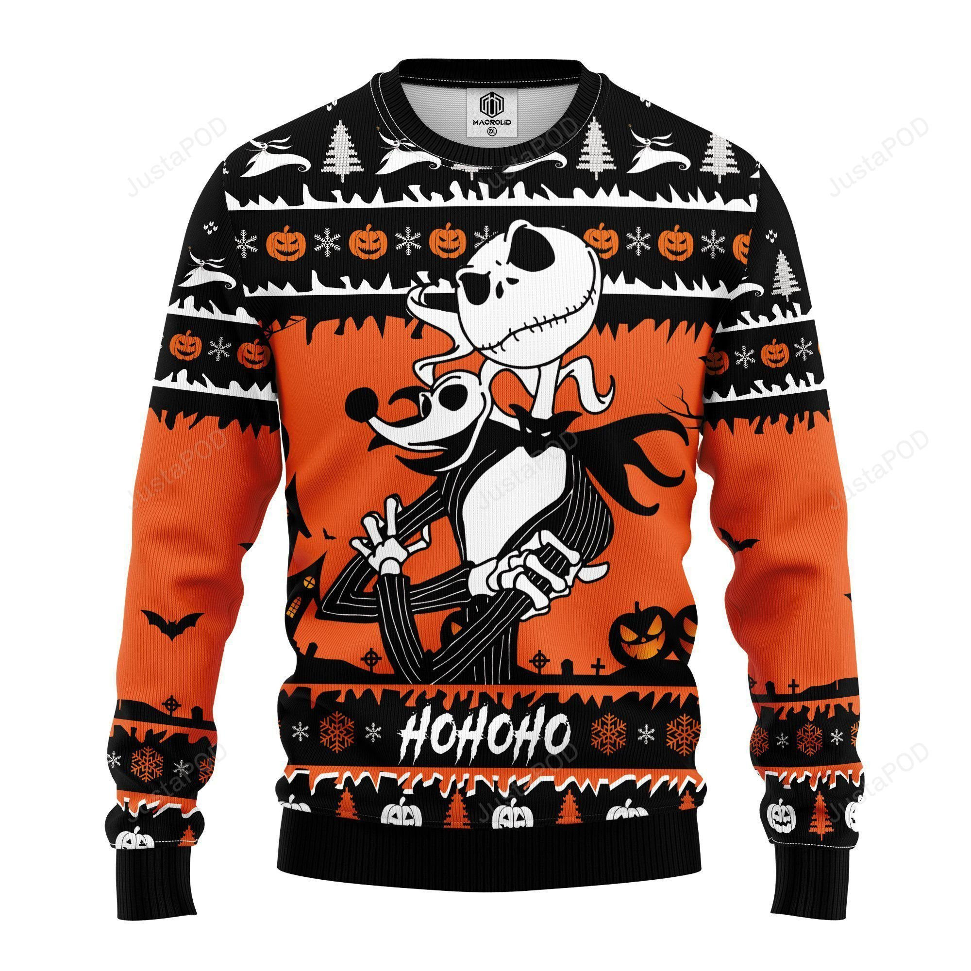 Jack And Zero Nightmare Ugly Christmas Sweater Adult 3D Funny Matching for family