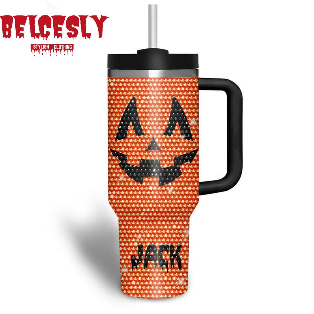 Jack O’ Lantern Halloween Rhinestone Custom Stanley Cup 40 oz 30 oz Tumbler With HandleTVC2301536 - Image 2