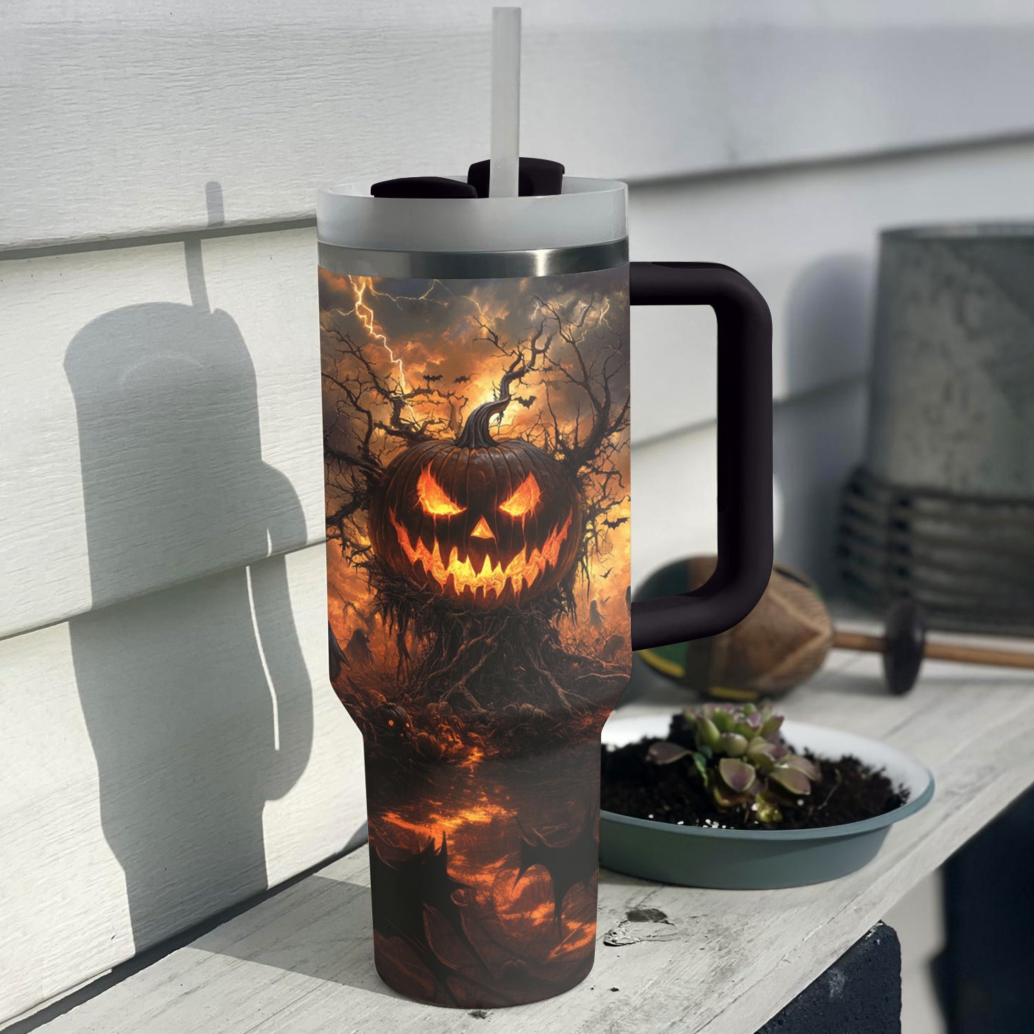 Jack-O’-Lantern On Halloween Custom Stanley Cup 40 oz 30 oz Tumbler With HandleTVC2301682 - Image 4