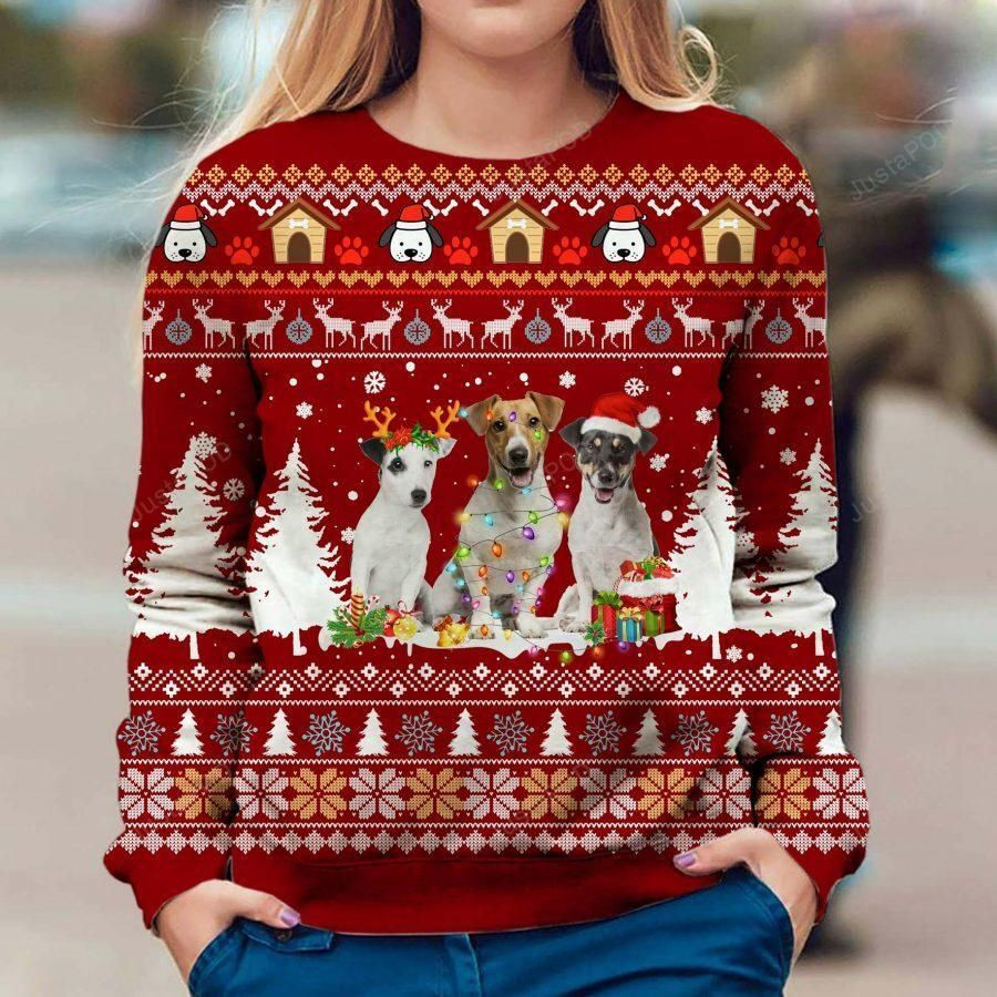 Jack Russell Terrier Ugly Christmas Sweater Adult 3D Funny Matching for family