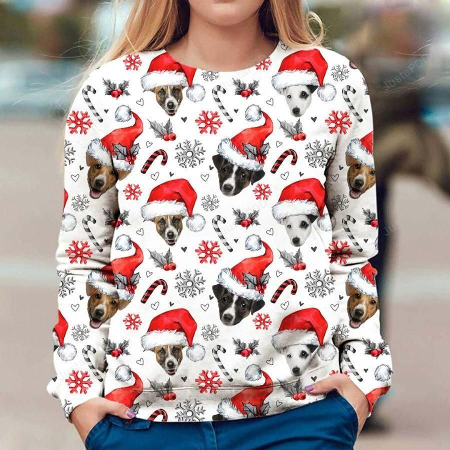 Jack Russell Terrier Xmas Decor Ugly Christmas Sweater Adult 3D Funny Matching for family