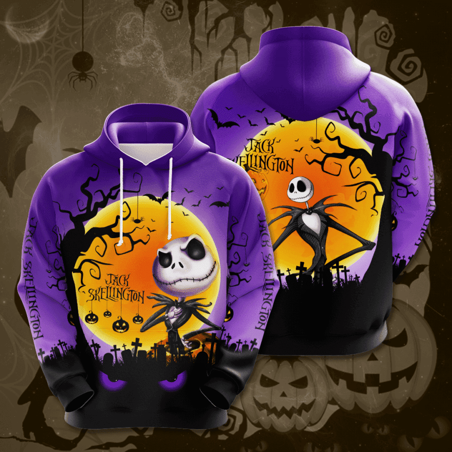 Jack Skellington 3D All Over Print Hoodie, Zip Hoodie
