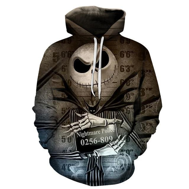 Jack Skellington 3D All Over Print Hoodie, Zip Hoodie