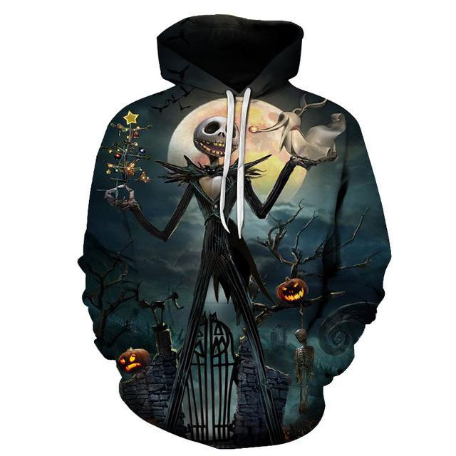 Jack Skellington 3D All Over Print Hoodie, Zip Hoodie