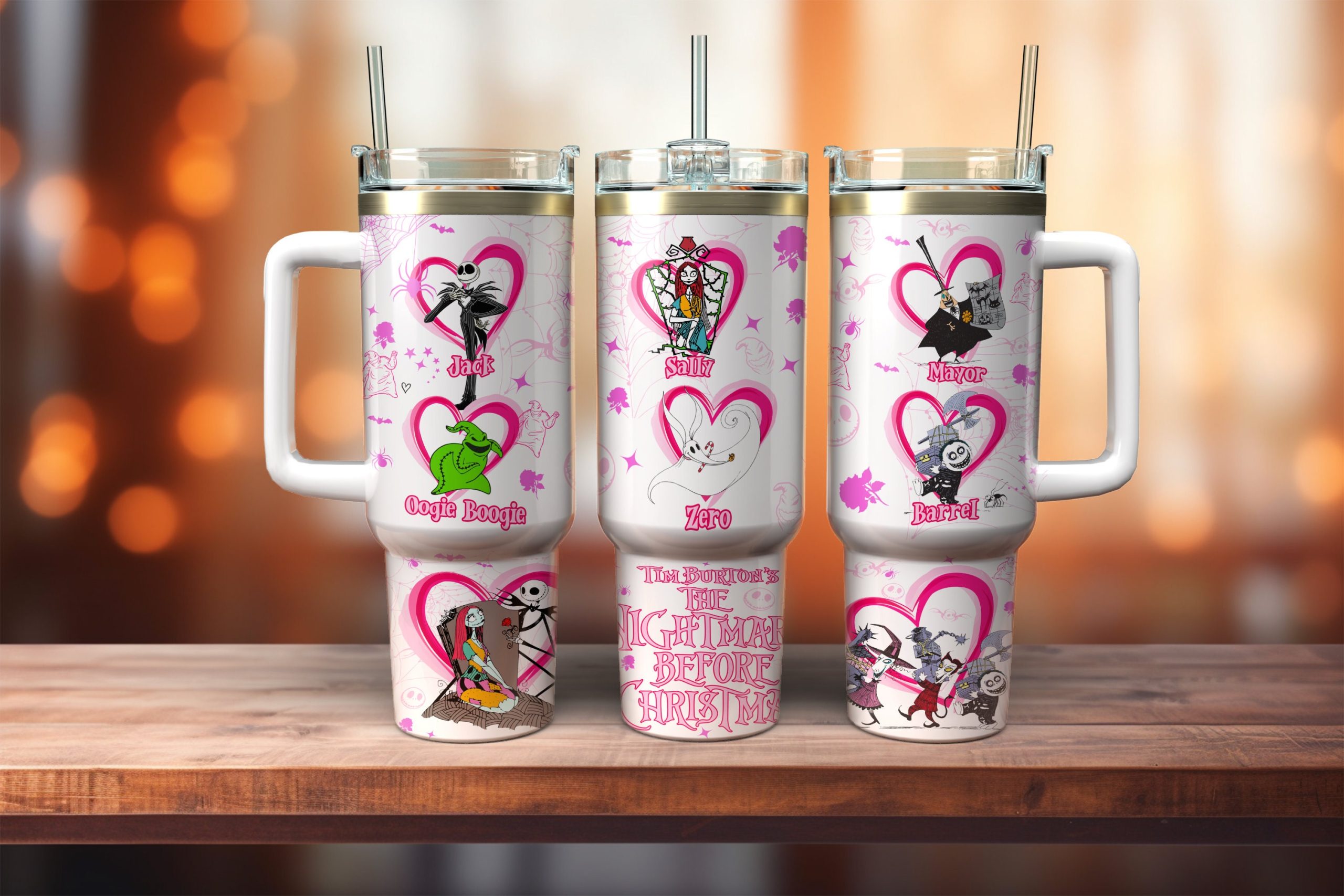 Jack Skellington And Oogie Boogie The Nightmare Before Christmas Cartoon Custom Stanley Cup 40 oz 30 oz Tumbler With HandleTVC2301879