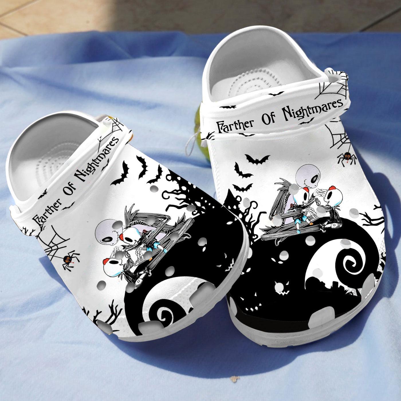 Jack Skellington Farther Of Nightmares Movie Crocs Crocband Clogs Shoes Comfortable For Men Women and Kids
