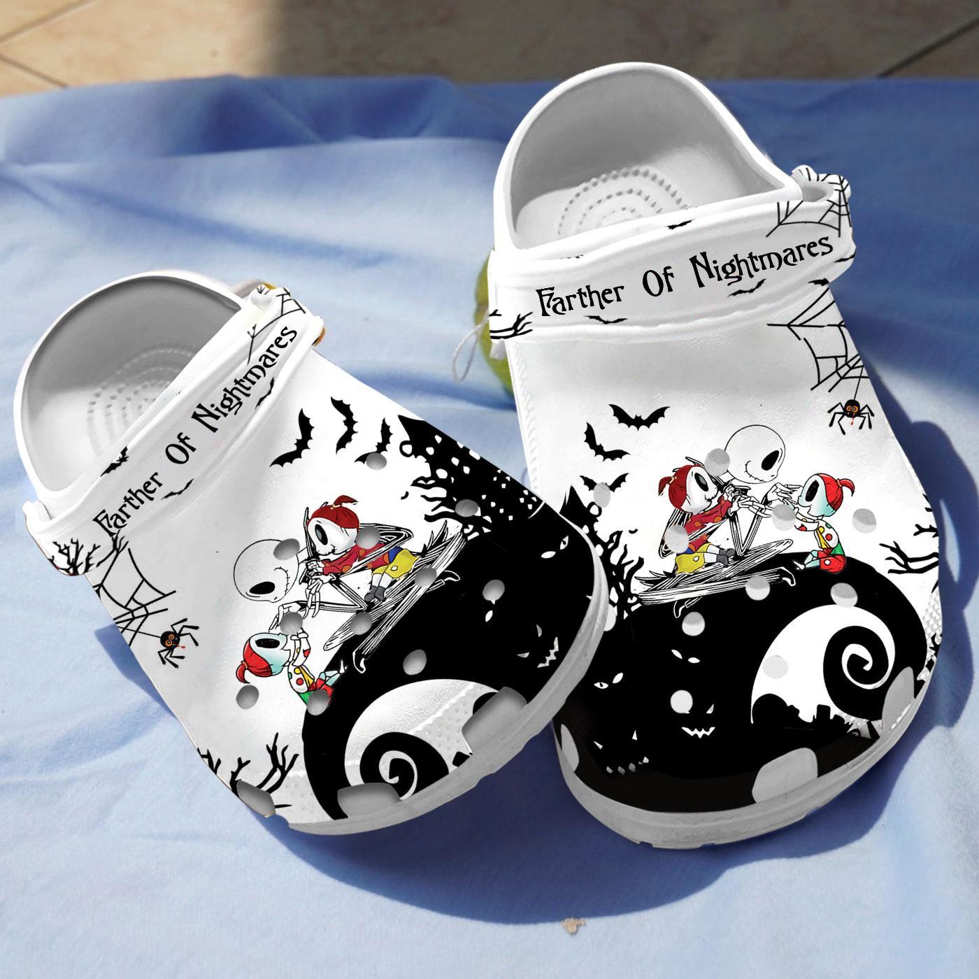 Jack Skellington Farther Of Nightmares Movie Crocs Crocband Clogs Shoes Comfortable For Men Women and Kids