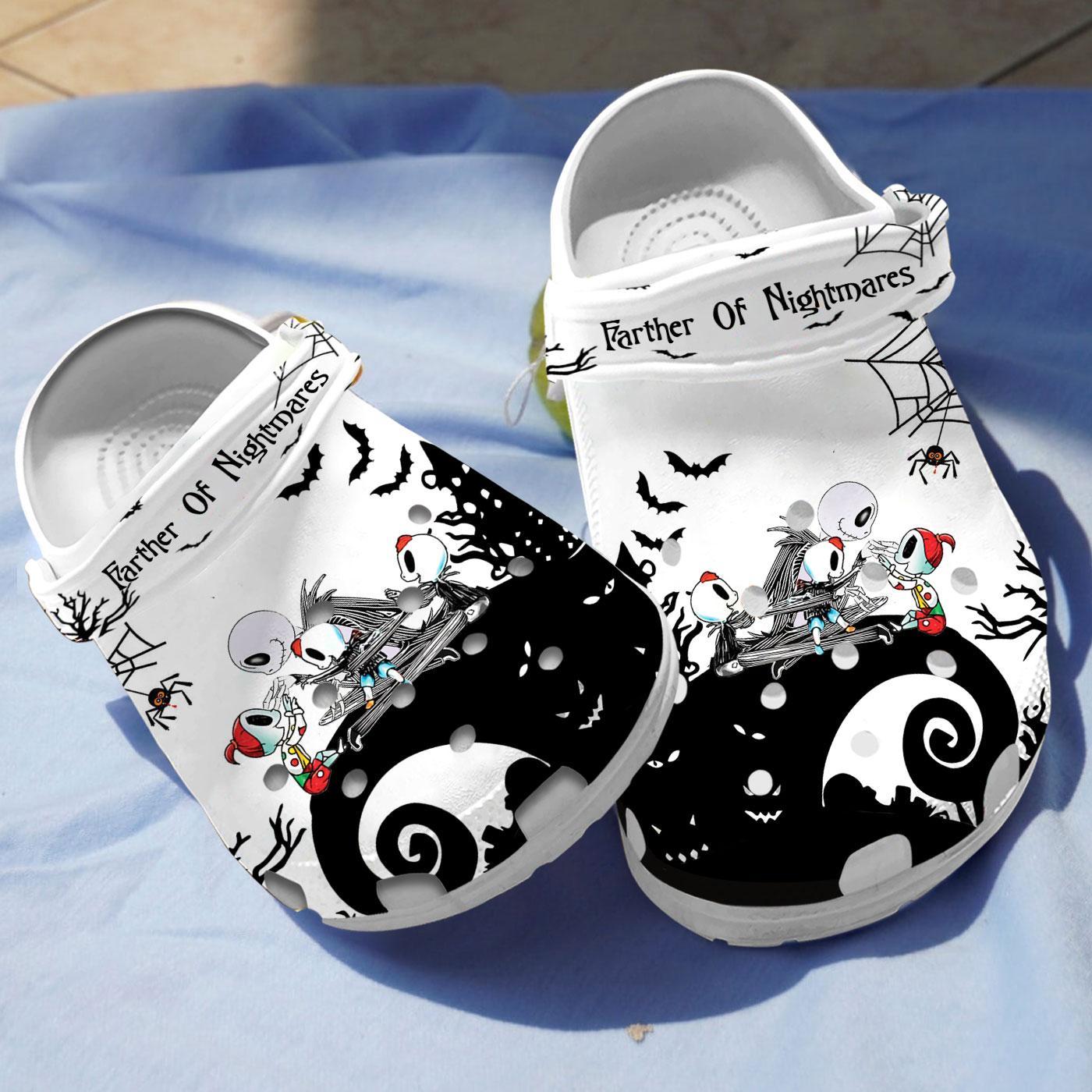 Jack Skellington Farther Of Nightmares Movie Crocs Crocband Clogs Shoes Comfortable For Men Women and Kids