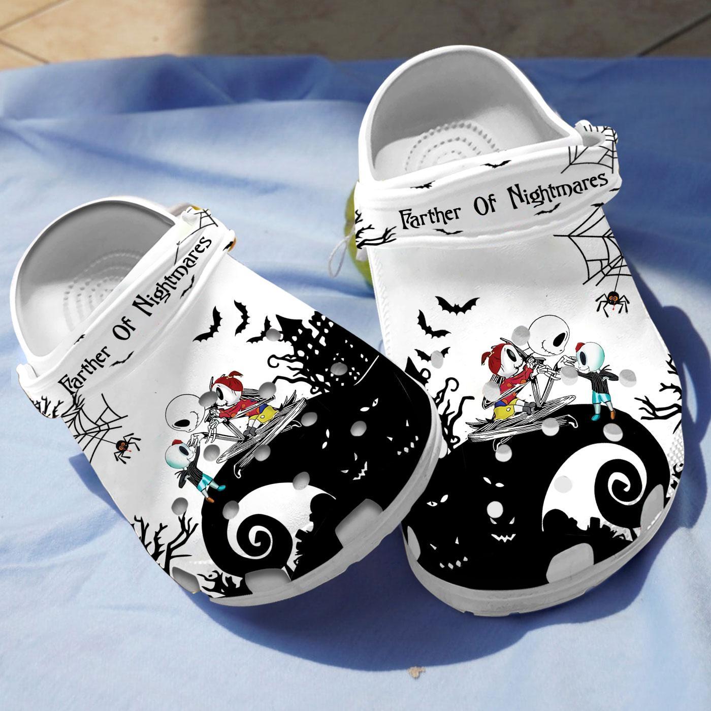 Jack Skellington Farther Of Nightmares Movie Crocs Crocband Clogs Shoes Comfortable For Men Women and Kids