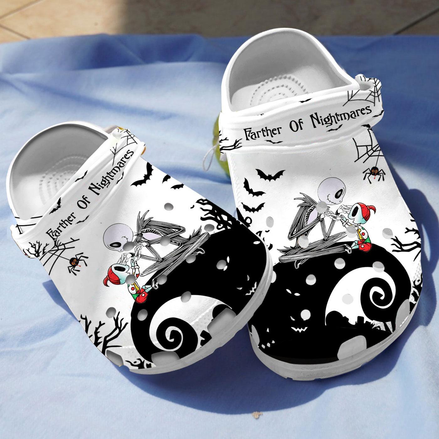 Jack Skellington Farther Of Nightmares Movie Crocs Crocband Clogs Shoes Comfortable For Men Women and Kids