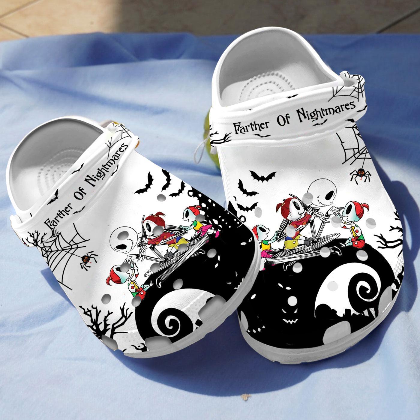 Jack Skellington Farther Of Nightmares Movie Crocs Crocband Clogs Shoes Comfortable For Men Women and Kids