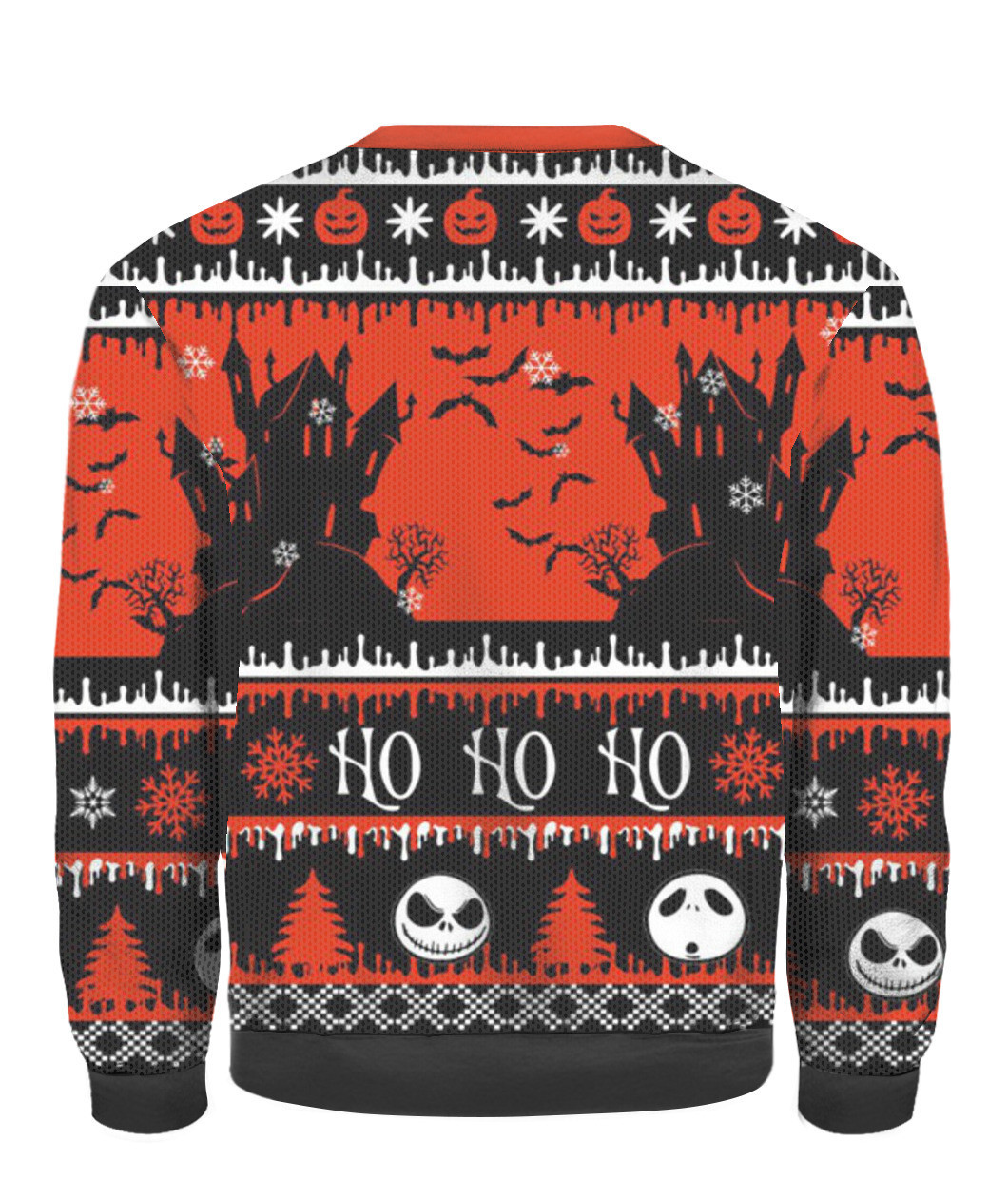 Jack Skellington Ho Ho Ho Ugly Christmas Sweater Adult 3D Funny Matching for family - Image 3