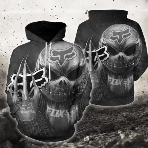 Jack Skellington Hold Fox Racing 3D All Over Print Hoodie, Zip Hoodie
