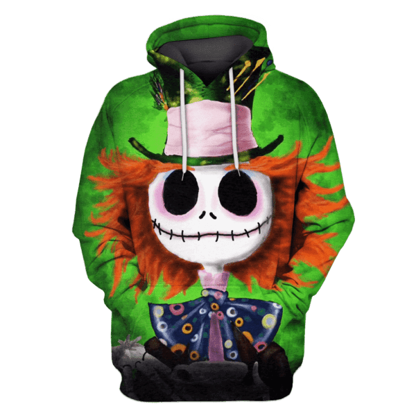 Jack Skellington Mad Hatter 3D All Over Print Hoodie, Zip Hoodie